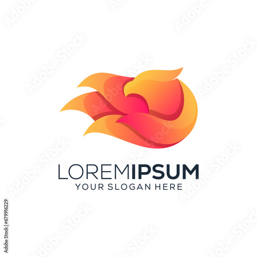 Abstract colorful bird logo design