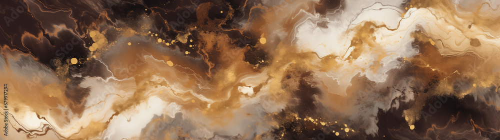 Marble pattern with a flowing feel of black, gold, white and brown, 32:9 ratio Marble pattern with a flowing feel of black, gold, white and brown, 32:9 ratio