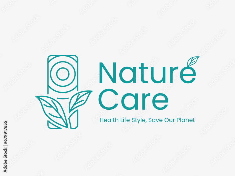 Nature care logo concept, go green editable logo concept Nature care logo concept, go green editable logo concept