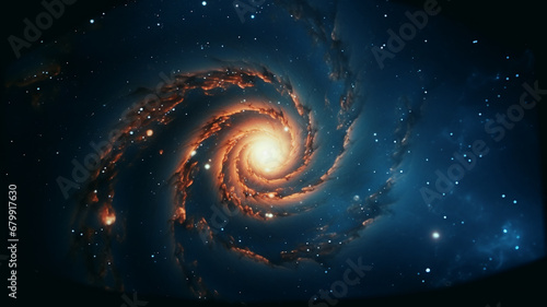 An awe-inspiring view of a spiral galaxy, AI Generative.