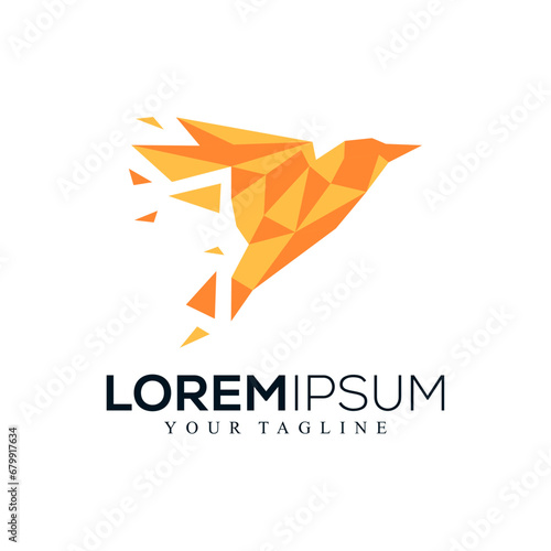 Abstract colorful bird logo design photo