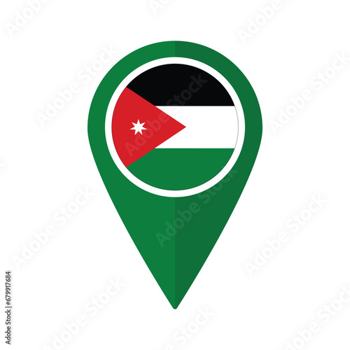 Free Download Flag of Jordan flag on map pinpoint icon isolated green color - GFXLoad