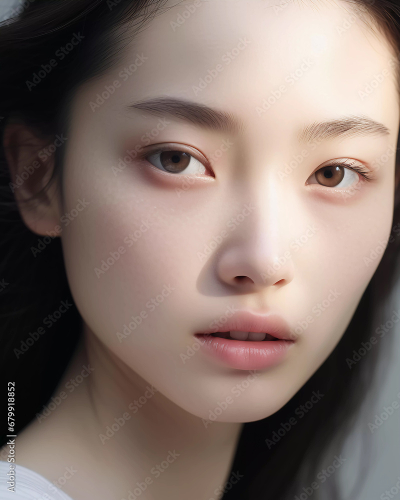 Portrait of beauty asian woman natural glow skin facial closeup Portrait of beauty asian woman natural glow skin facial closeup