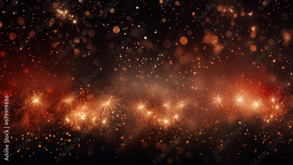Gorgeous image of fireworks launched among the stars in the night sky, for wallpaper, 8K