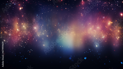 Gorgeous image of fireworks launched among the stars in the night sky, for wallpaper, 8K photo