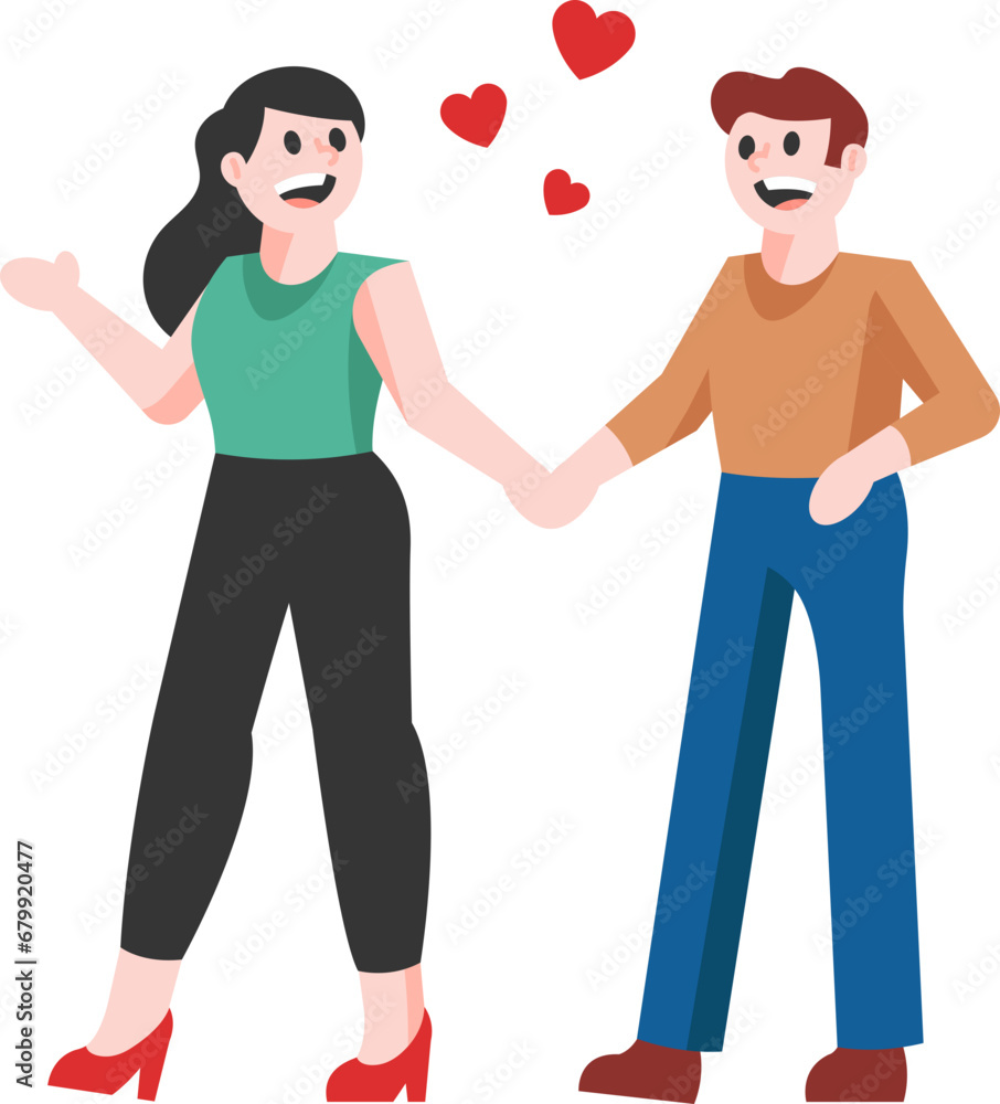 Obraz premium Couple on Dating Illustration