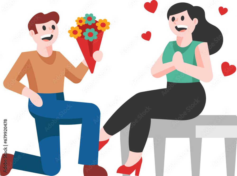 Couple on Dating Illustration Couple on Dating Illustration