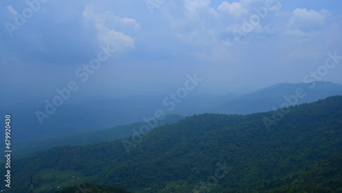 4K timelapse of Mong hilltribe village and mountain views in Doi Suthep Pui National Park, Chiang Mai province. photo