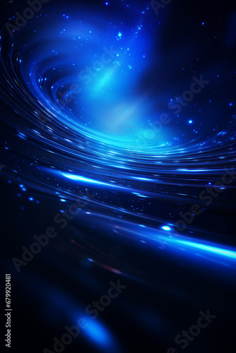 A black futuristic background with blue lights and swirls, exhibiting the style of data visualization, rim light, hyper-realistic sci-fi, ragecore, weathercore, spatial concept, and redshift.