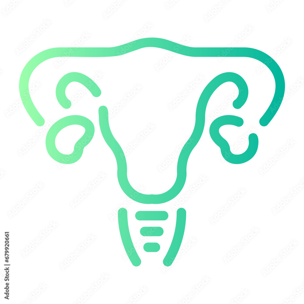 uterus Line Gradient Icon uterus Line Gradient Icon