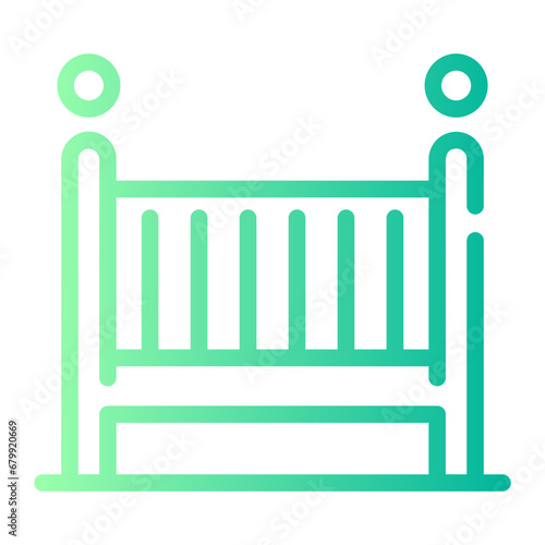 baby bed Line Gradient Icon