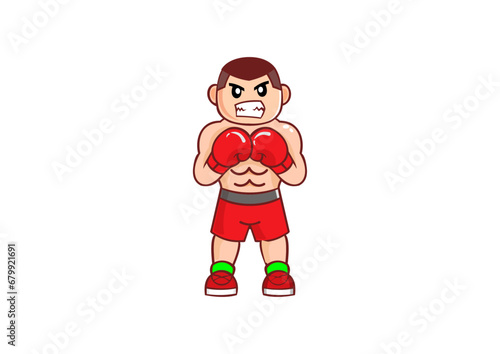 Boxing Club Logo Set. Boxing Emblem, Label, Badge, T Shirt design vector. Man in boxing gloves.