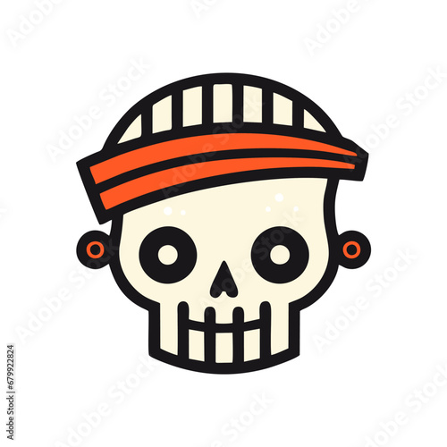 simple plain pirate skull crew vector logo