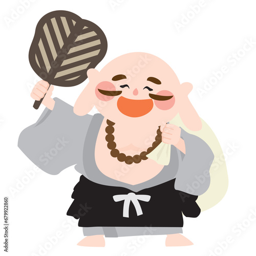 かわいい布袋尊のベクターイラスト