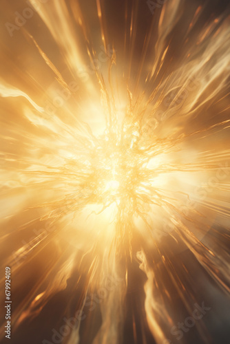 Witness the captivating spectacle of brilliant burst of light against backdrop of golden sunbeams  creating radiant explosion that exudes positivity and dynamic energy. Generative AI.