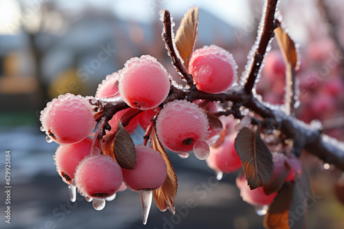 red berries on snow