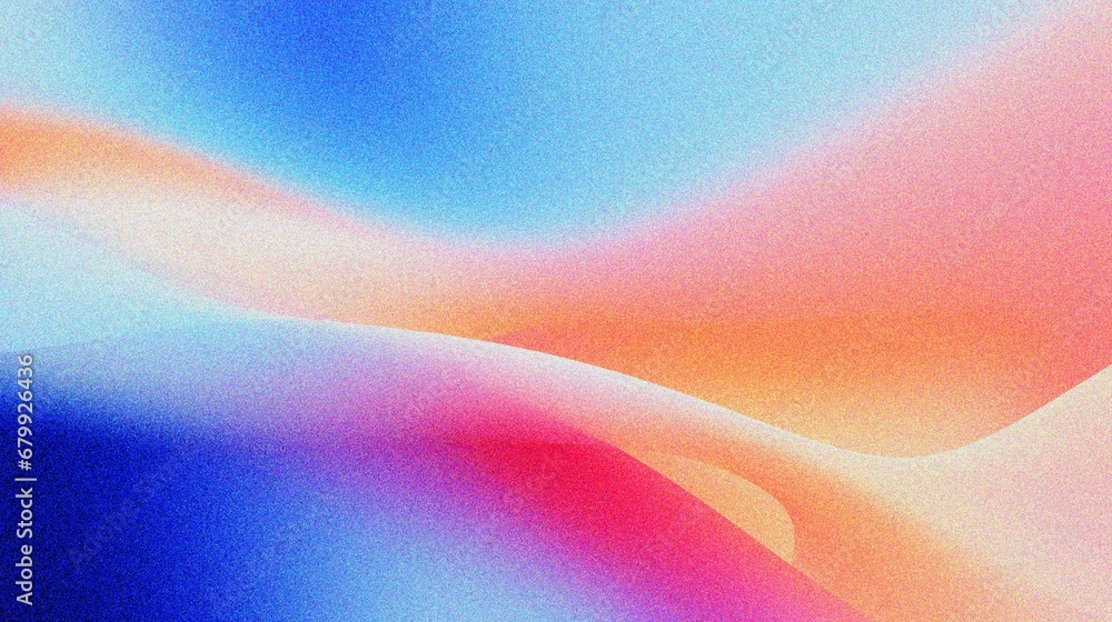pink blue orange wavy gradient background with grain and noise texture ...