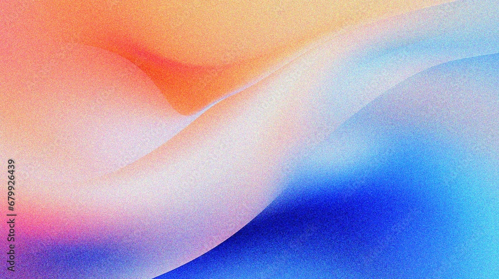 pink blue orange wavy gradient background with grain and noise texture ...