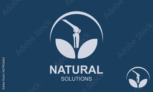 Natural Solutions For Health Logo Design Template. Health Bone Logo Design Template. Bone Logo Design.	 photo