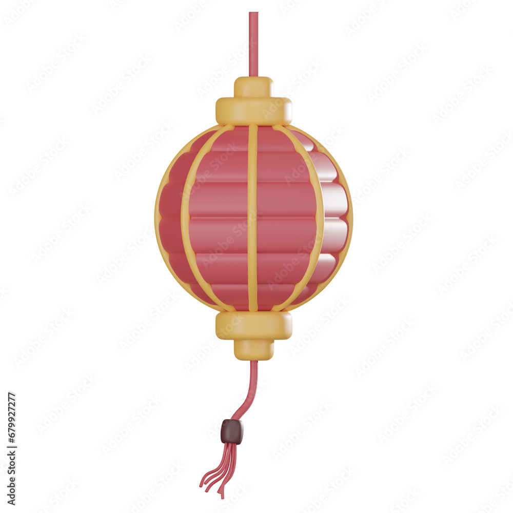 Chinese New Year Lantern 3D Icon, Festive Traditional Holiday Decoration in Vibrant Red 3D Render. Chinese New Year Lantern 3D Icon, Festive Traditional Holiday Decoration in Vibrant Red 3D Render.