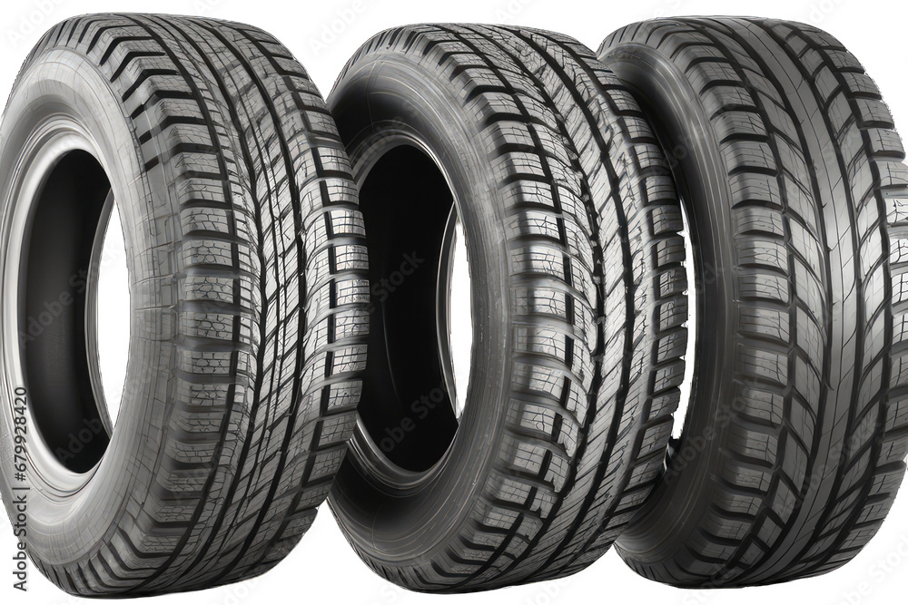 automobile tire isolated with background removed, business concept, generative ai