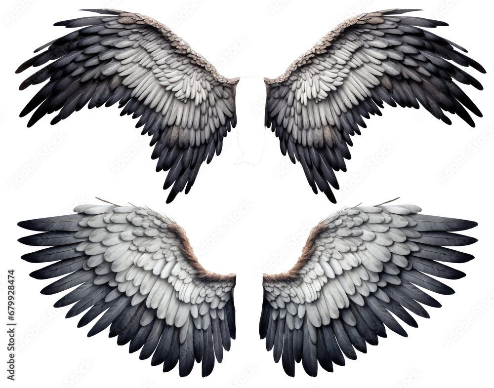 Obraz premium 3D render of fantasy angel wings ,isolation white background