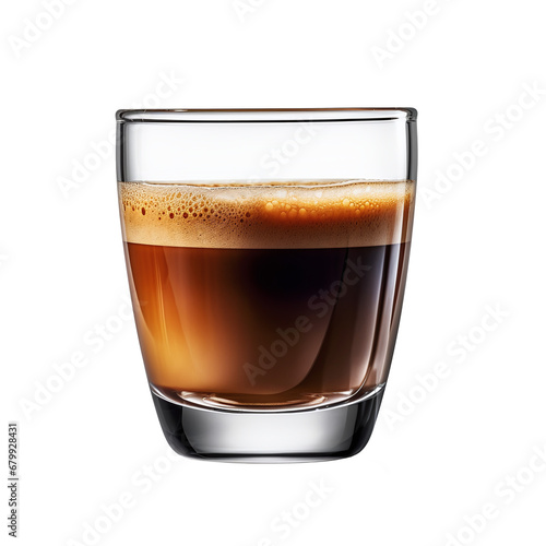 A small glass of espresso on white backgorund. Png file