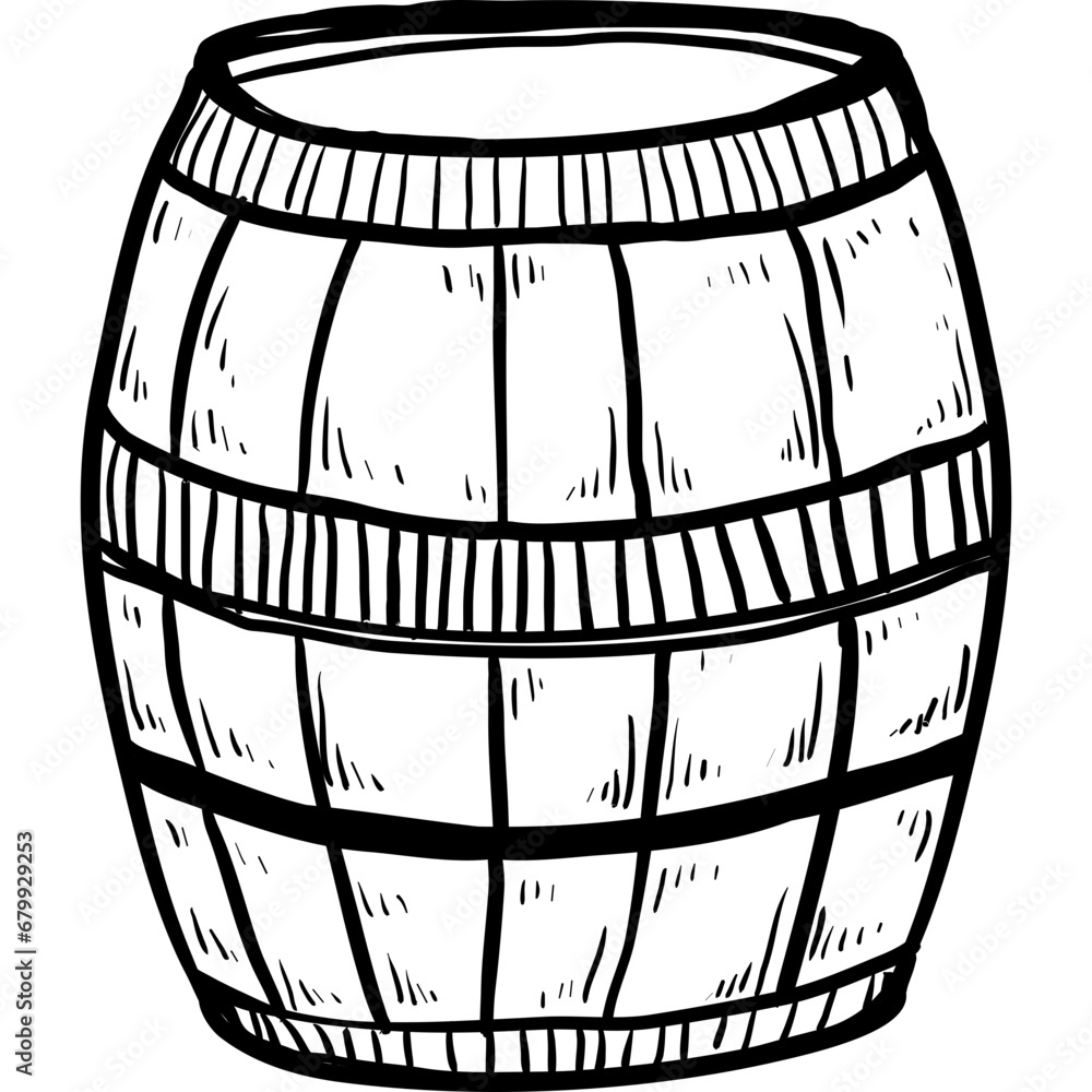 wooden bucket hand drawn wooden bucket hand drawn