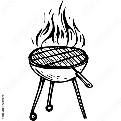 grill barbecue hand drawn