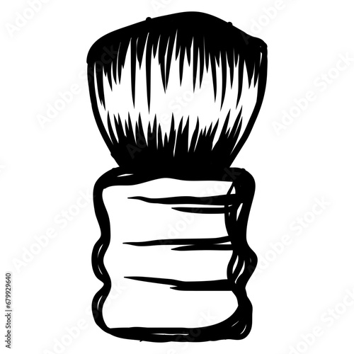 shaving brush hand drawn