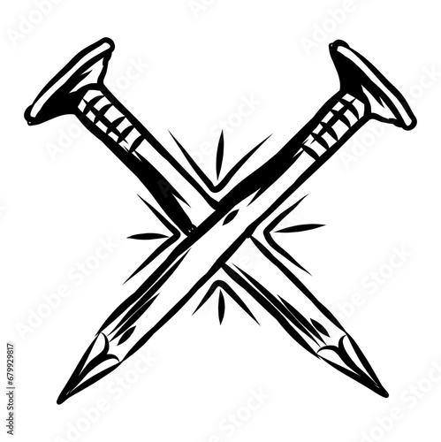 nails crosses handdrawn