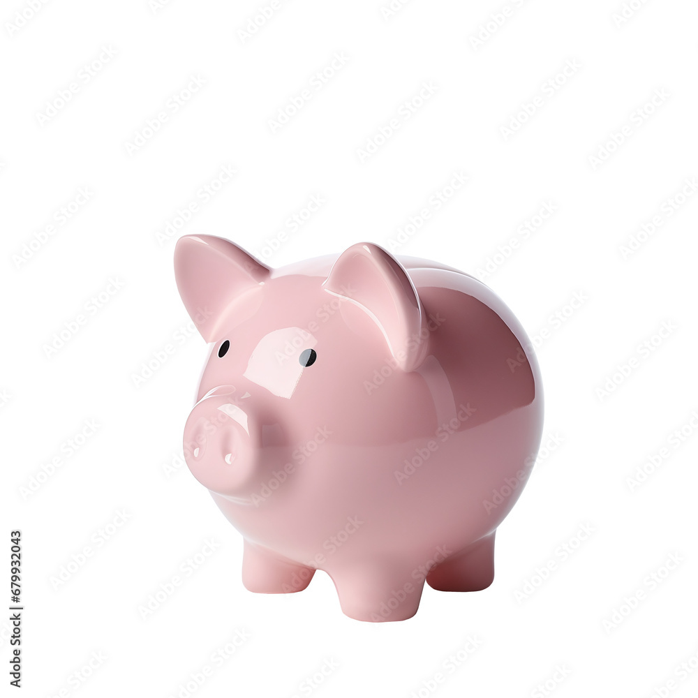 Pink piggy bank on a transparent background. Saving money, blackheads. png file