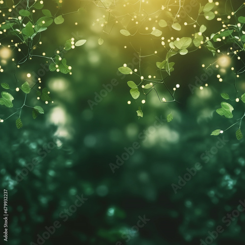 Greenery forest foliage blurred background