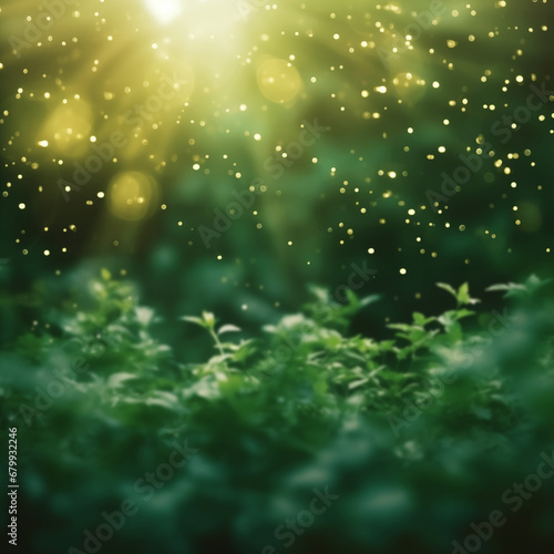 Greenery forest foliage blurred background © digitizesc
