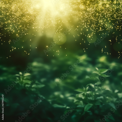 Greenery forest foliage blurred background