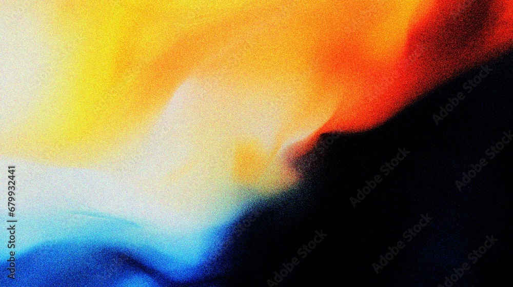 blue orange abstract flame wavy gradient background with grain and noise texture