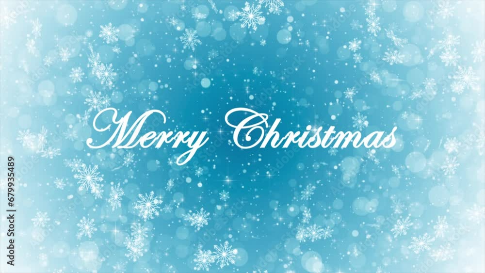 Blue Merry Christmas Texts with Snowfall Background with Sparks. Christmas Winter Snowfall Vintage Background. Seamless Loop Blue Merry Christmas Texts with Snowfall Background with Sparks. Christmas Winter Snowfall Vintage Background. Seamless Loop