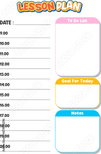 Printable Simple Lesson Plan Note Template