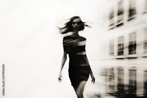 woman walking in the city