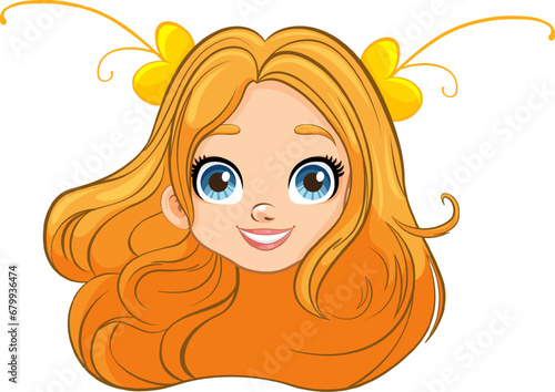 Elegant Woman with Intricate Hair Decoration