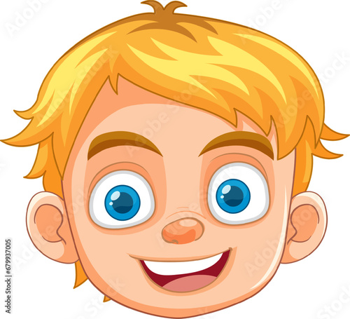 Smiling Blonde-Haired Boy with Blue Eyes