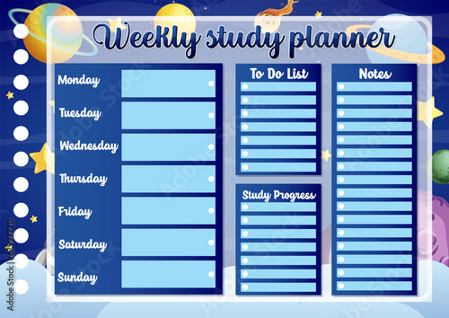 Outer Space Study Plan: Hourly Schedule