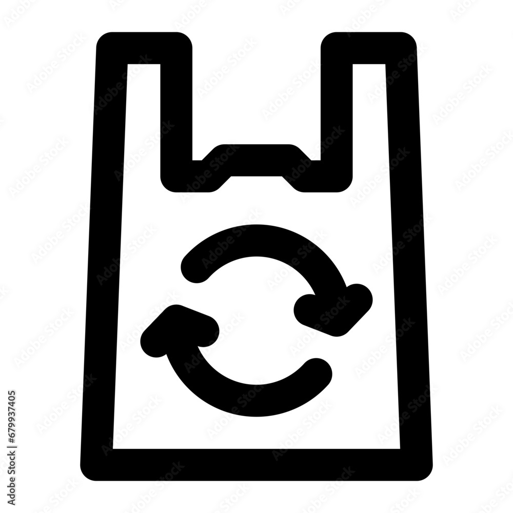 Plastic bag icon with outline style. Plastic bag icon with outline style.