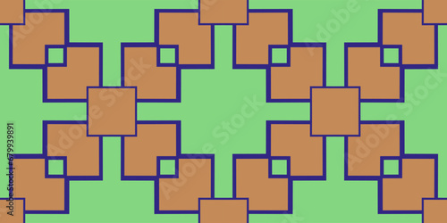Dynamic shapes composition. Seamless pattern with symmetric geometric ornament. Ornamental mosaic texture.