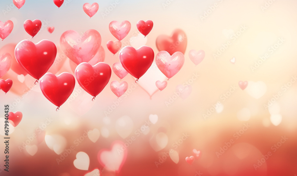 abstract heart baloon valentine background