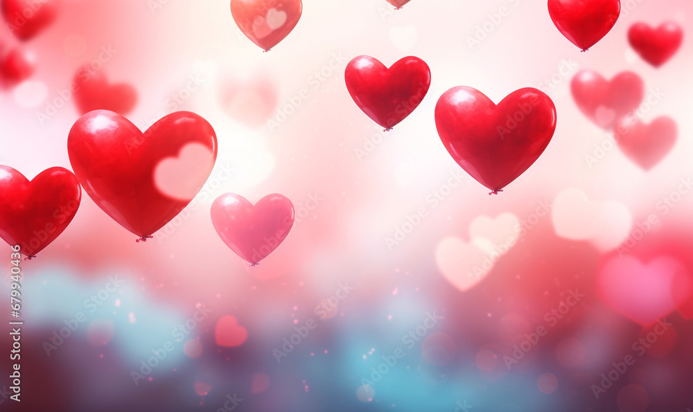 abstract heart baloon valentine background