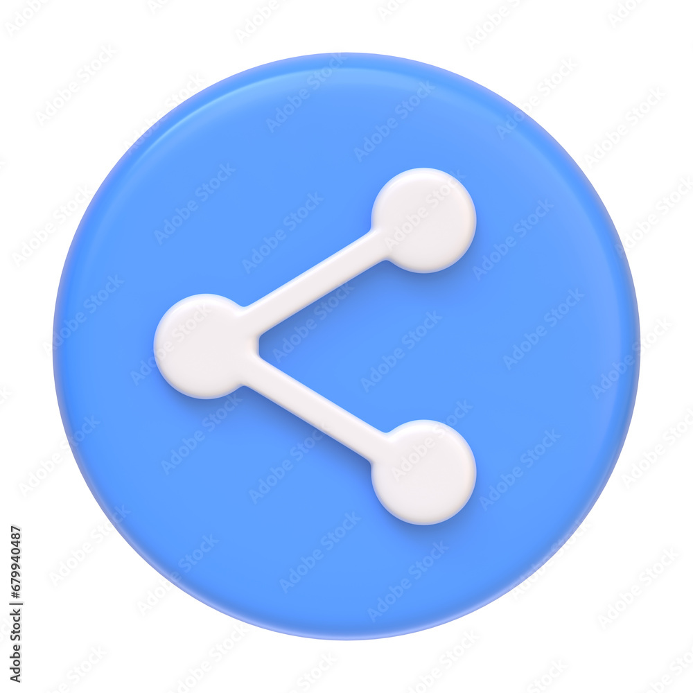 Share icon isolated on white background. 3D icon, sign and symbol. Cartoon minimal style. Front view. 3D Render Illustration Share icon isolated on white background. 3D icon, sign and symbol. Cartoon minimal style. Front view. 3D Render Illustration