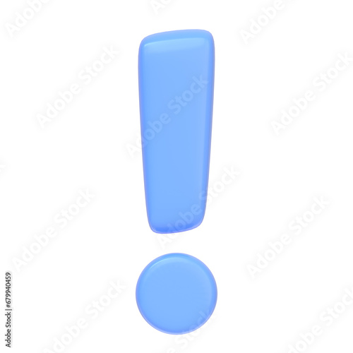 Valokuva Blue exclamation mark isolated on white background