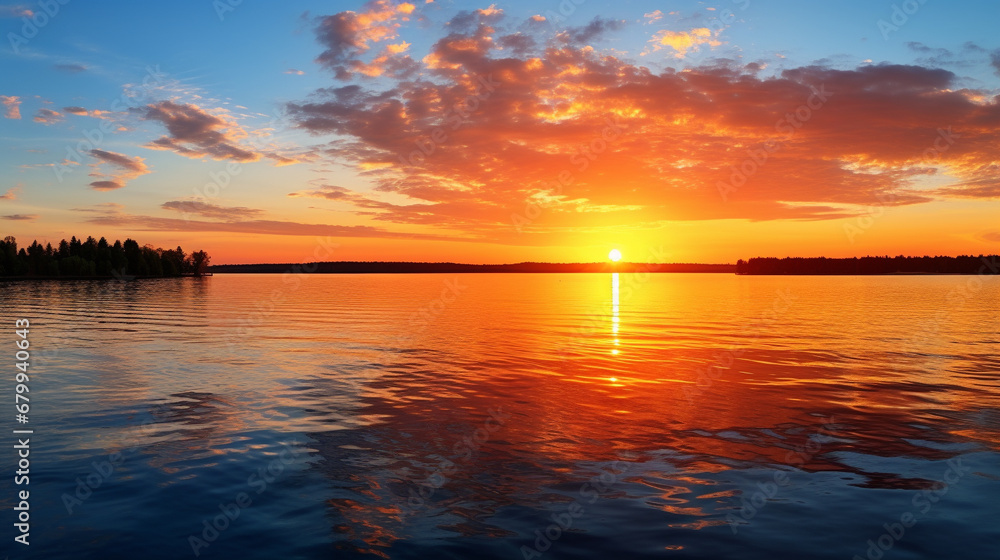 sunset over the sea HD 8K wallpaper Stock Photographic Image 