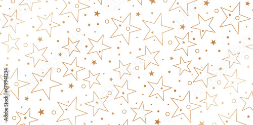 Vector illustration Stars seamlessly patterns with Golden stars isolated on white backgrounds for book covers  Digital interfaces  prints design templates material  banner  poster ads  advertisements